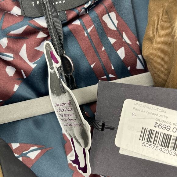 Ted Baker Gouda Hooded Parka Black Size 2XL Faux Fur NEW - Picture 9 of 13